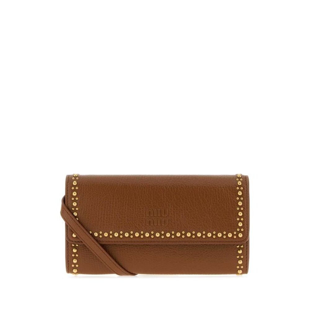 Miu Miu Women Camel Leather Wallet